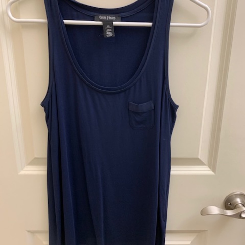 White House Black Market Pocket Tank Navy